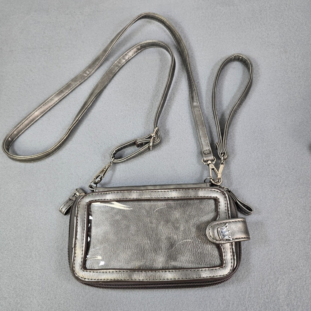 Purse King Womens Handbag Sliver Pockets Wristlet Detachable Strap Crossbody Bag